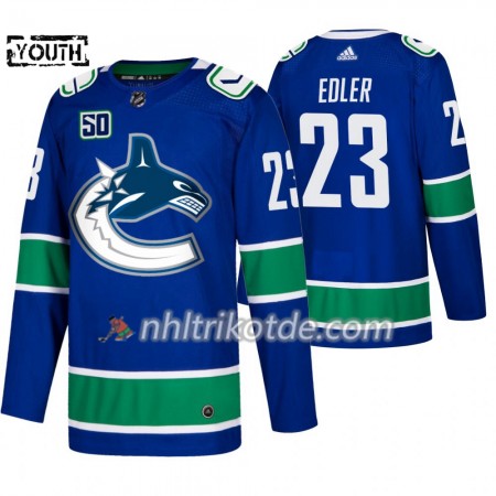Vancouver Canucks Trikot Alexander Edler 23 50th Anniversary Adidas 2019-2020 Blau Authentic - Kinder